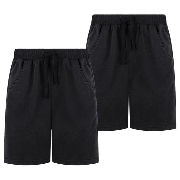 BIG ELEPHANT 2 PCS Boys' Athletic Shorts with Pockets and Adjustable Drawstring. Sizes Range from XS to XXXL
