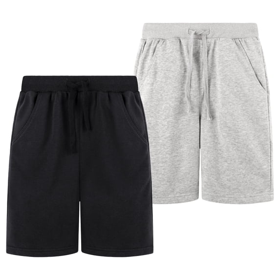 BIG ELEPHANT 2 PCS Boys' Athletic Shorts with Pockets and Adjustable Drawstring. Sizes Range from XS to XXXL