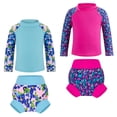 thumbnail image 1 of BIG ELEPHANT 2-Pack Unisex Long-Sleeve Swimwear with UPF 50+ Sun Protection and Built-in Swim Diapers for Babies and Toddlers, Sizes XS-XXL, 1 of 7