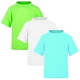 thumbnail image 1 of BIG ELEPHANT 3 Pack Kids Short Sleeve Rash Guard Shirt UPF 50+ Protection Swimwear Quick Dry Swim Tee Youth Rashguard, 1 of 9