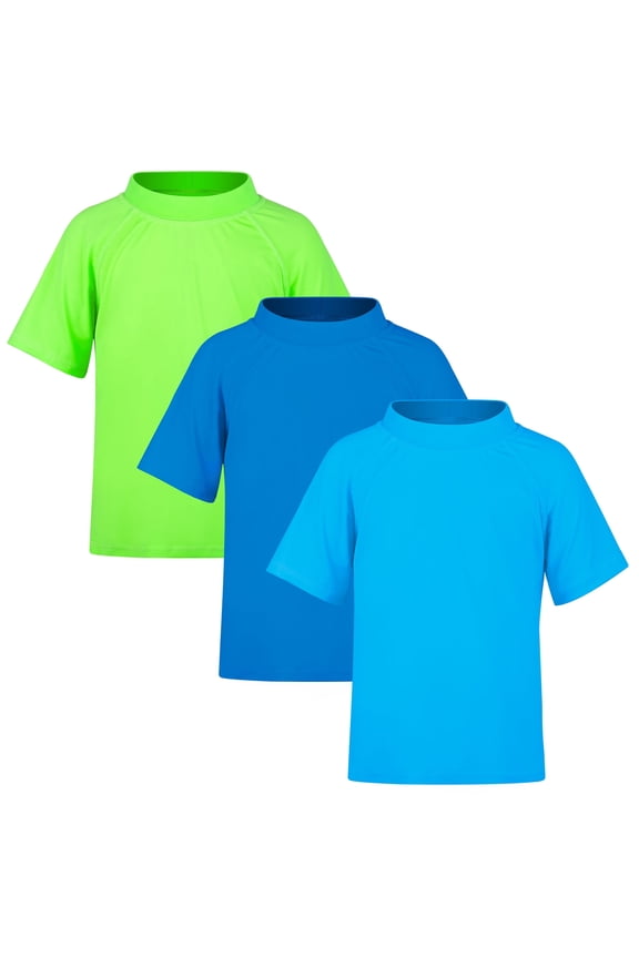 3 Pack Kids Short Sleeve Rash Guard Shirt UPF 50+ Protection Swimwear Quick Dry Swim Tee Youth Rashguard