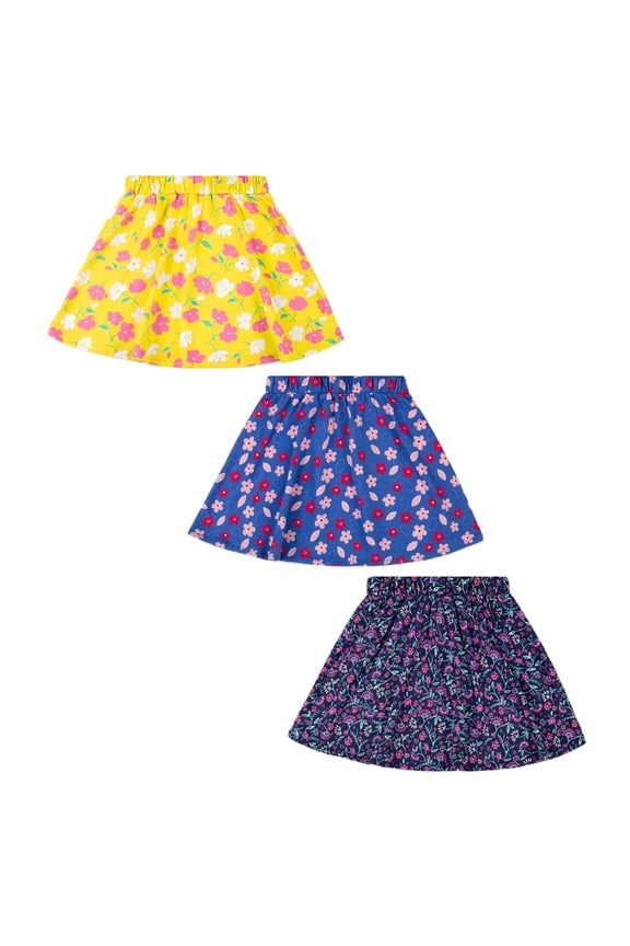 3 Pack Skirts for Girls Kids, Floral Cake Skirt, 3-10Y