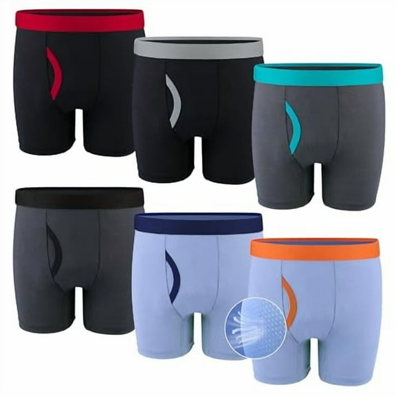 Protium 6 Packs Boys' Boxer Briefs, Youth Mesh Breathable Athletic Underwear(XS-XXL)