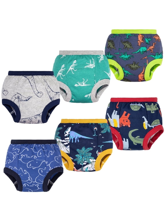 6 packsToddler Training Pants, Soft Cotton Absorbent Training Underwear for Baby Boys & Girls, Ages 12M-6Y