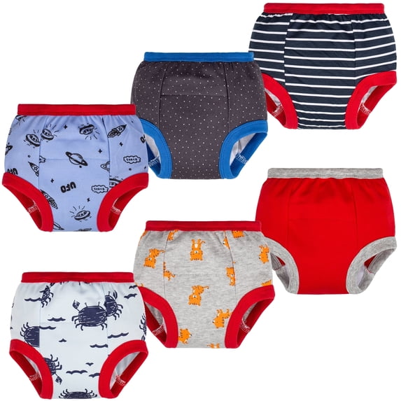 BIG ELEPHANT 6 packsToddler Training Pants, Soft Cotton Absorbent Training Underwear for Baby Boys & Girls, Ages 12M-6Y