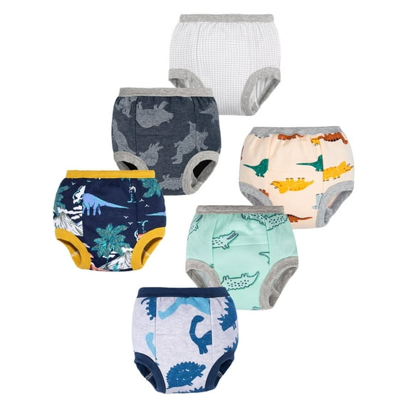 BIG ELEPHANT 6 packsToddler Training Pants, Soft Cotton Absorbent Training Underwear for Baby Boys & Girls, Ages 4Y