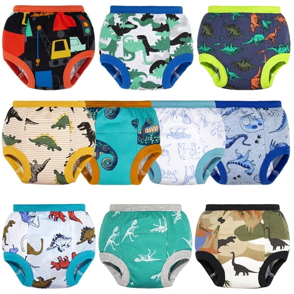 BIG ELEPHANT Baby Boys Potty Training Pants, Toddler Cotton Soft Training Underwear, 10-pack, Size 5T
