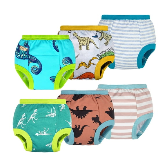 BIG ELEPHANT Baby Boys Potty Training Pants, Toddler Solid Color Training Underwear, 12-24 Months