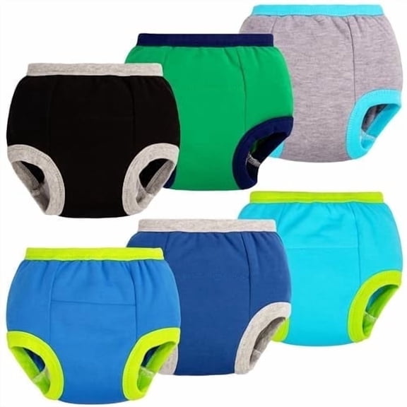 BIG ELEPHANT Baby Boys Potty Training Pants, Toddler Solid Color Training Underwear, 7-8Y