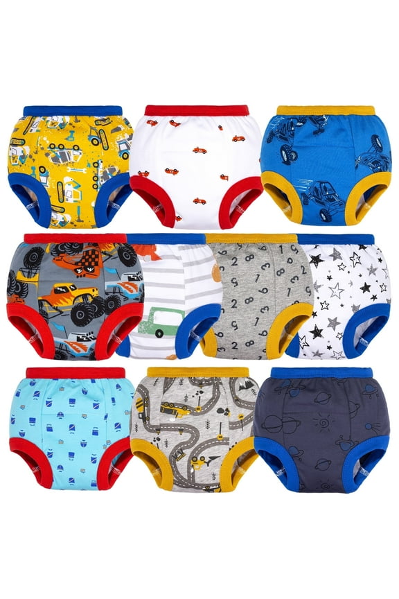 Baby Boys' 10 Pack Toddler Potty Training Pants 100% Cotton Underpants, 12-24 Months