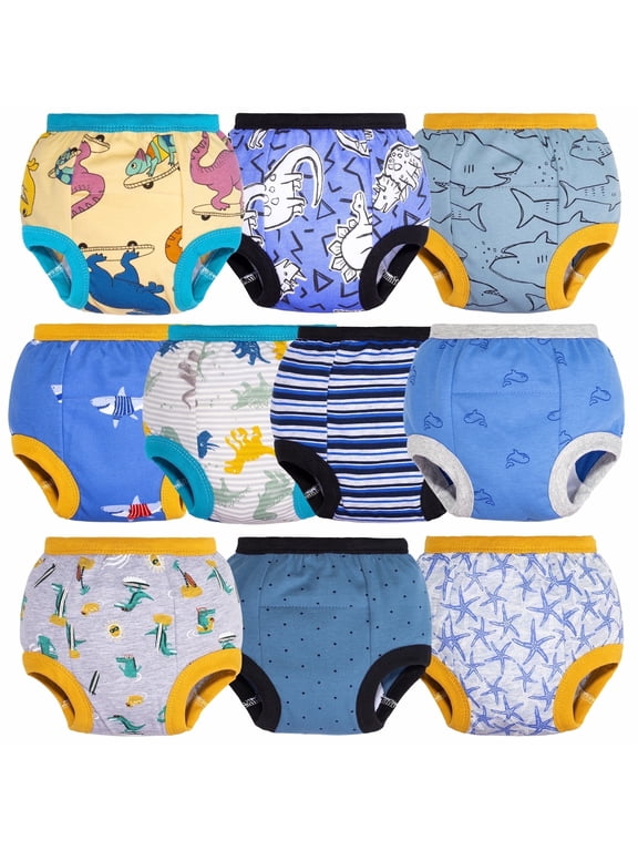 Baby Boys' 10 Pack Toddler Potty Training Pants 100% Cotton Underpants, 2T