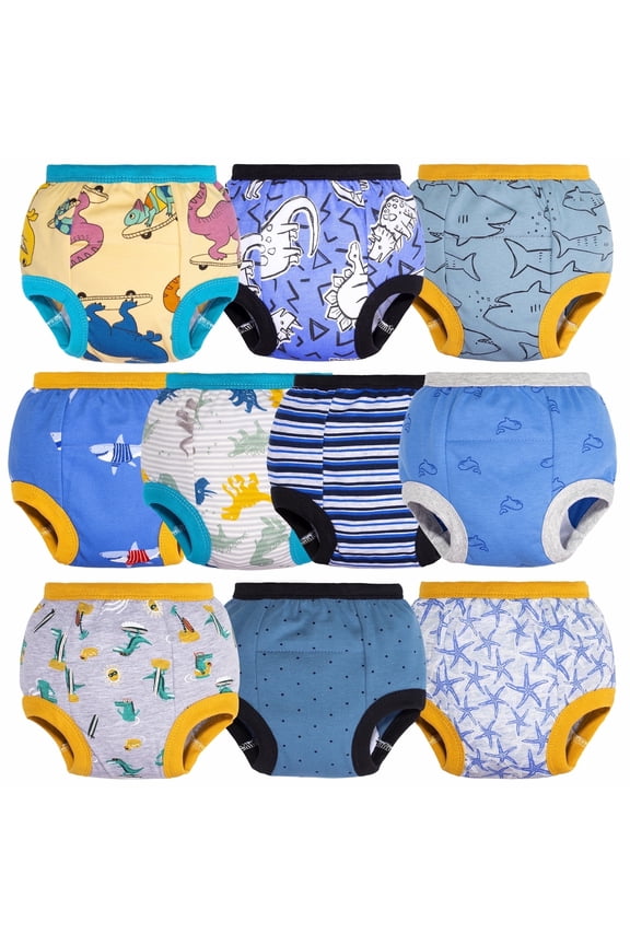 Baby Boys' 10 Pack Toddler Potty Training Pants 100% Cotton Underpants, 3T