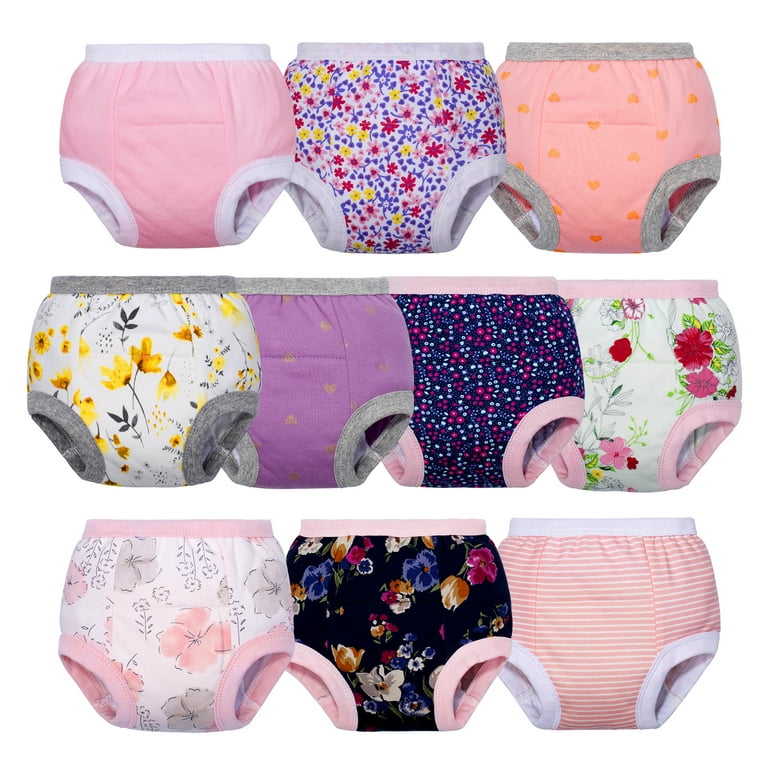 BIG ELEPHANT Baby Girls Potty Training Pants, Toddler Cotton Soft