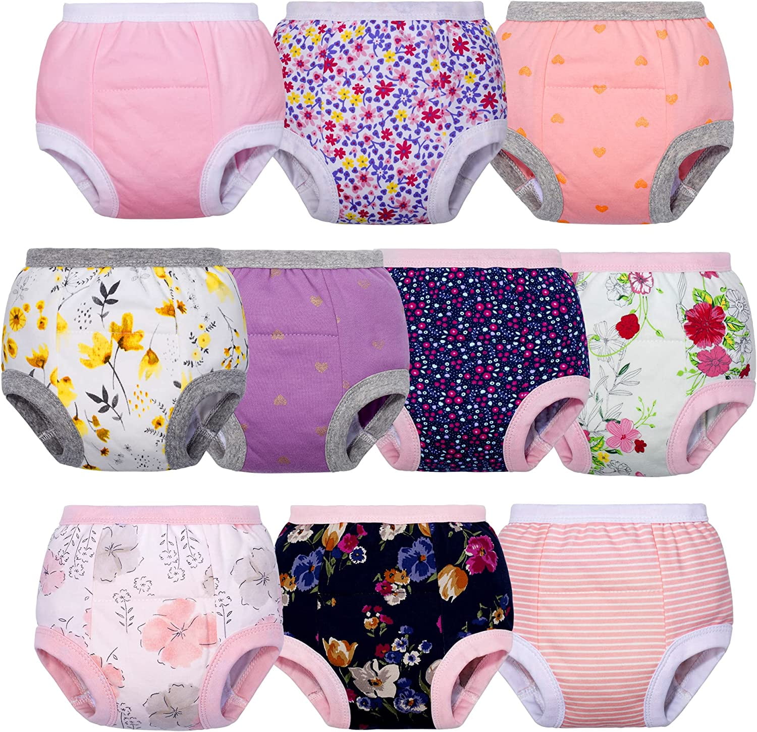 BIG ELEPHANT Baby Girls Potty Training Pants, Toddler Cotton Soft Training  Underwear, 2T