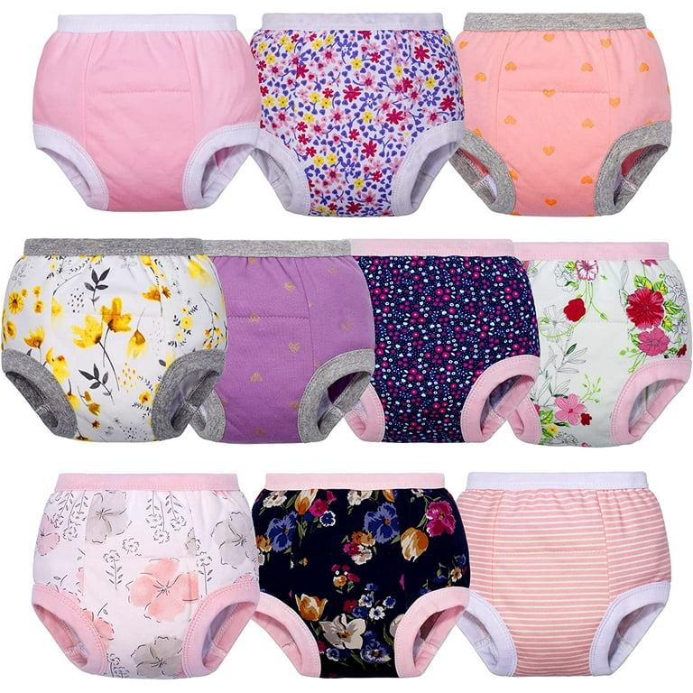 BIG ELEPHANT Baby Girls Potty Training Pants, Toddler Cotton Soft Training  Underwear, 2T
