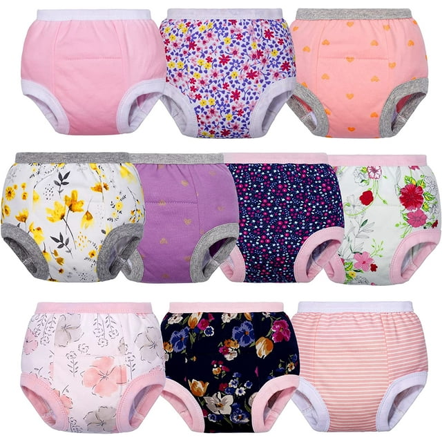 BIG ELEPHANT Baby Girls Potty Training Pants, Toddler Cotton Soft