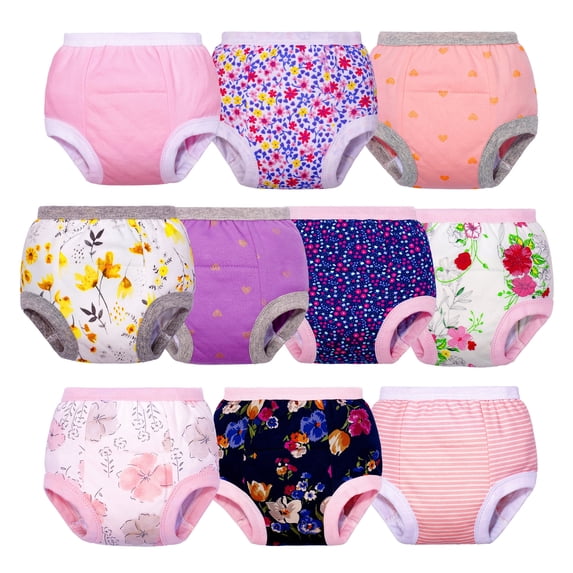 BIG ELEPHANT Baby Girls Potty Training Pants, Toddler Cotton Soft Training Underwear, 5T