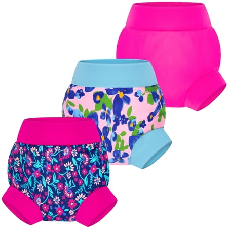 BIG ELEPHANT Baby Swim Diapers 3pcs, Reusable Adjustable Washable Waterproof Swimming Diaper for Boy's and Girl's, 3T