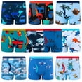 thumbnail image 1 of BIG ELEPHANT Boys' Boxer Briefs 10-Pack, Toddler 100% Cotton Dinosaur Print Underwear, Soft and Breathable, Sizes 4T, 1 of 5