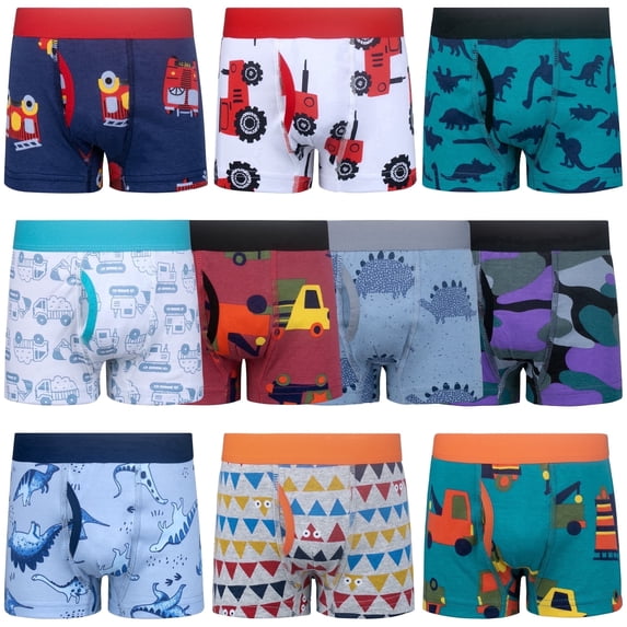 BIG ELEPHANT Toddler Boy Underwear, Cotton Brief Soft Toddler Underwear, 10-Pack (3T-10Y)