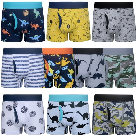 BIG ELEPHANT Toddler Boy Underwear, Cotton Brief Soft Toddler Underwear, 10-Pack (3T-10Y)