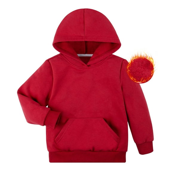 BIG ELEPHANT Boys Hooded Sweatshirt Fleece Pullover Hoodies Long Sleeve Warm Hoodie Sweatshirts with Pocket for Kids