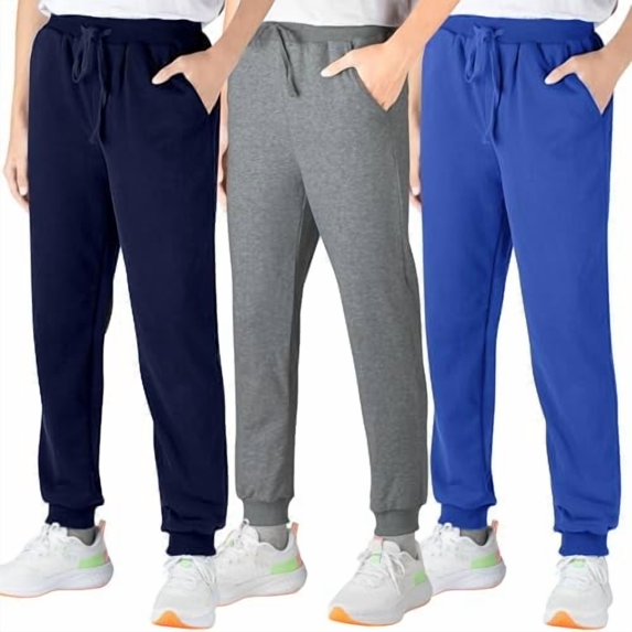 BIG ELEPHANT Boys Sweatpants, Cotton Sports Jogging Pants with Pockets and Drawstring, 3 pack (6-15Y)