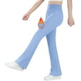 thumbnail image 1 of BIG ELEPHANT Fleece Lined Lightweight Flare Leggings, Girls High Waisted Flared Pants for Winter, 1 of 7