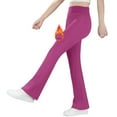 thumbnail image 1 of BIG ELEPHANT Fleece Lined Lightweight Flare Leggings, Girls High Waisted Flared Pants for Winter, 1 of 7