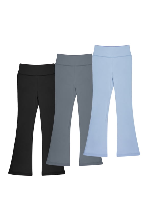 Girls Flare Leggings High Waisted Bootcut Yoga Dance Flared Trousers 3 Packs