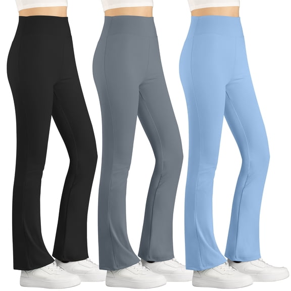 BIG ELEPHANT Girls Flare Leggings High Waisted Bootcut Yoga Dance Flared Pants 3 packs XS-XL