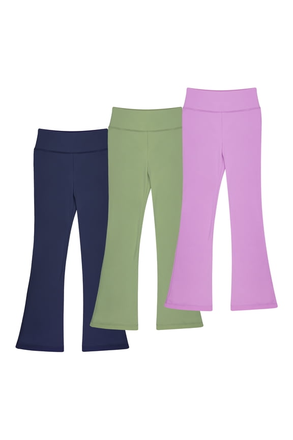 Girls Flare Leggings High Waisted Bootcut Yoga Dance Flared Pants 3 packs XS-XL