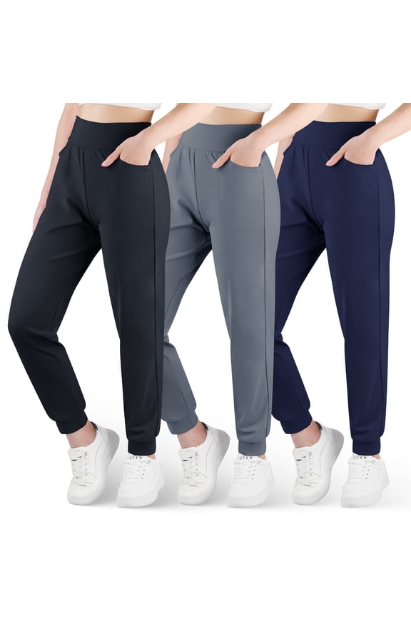 Girls Ultra-Soft Lounge Joggers Sweatpants, High Waisted Kids Athletic Pants with Pockets, 3 PCS(6-15Y)