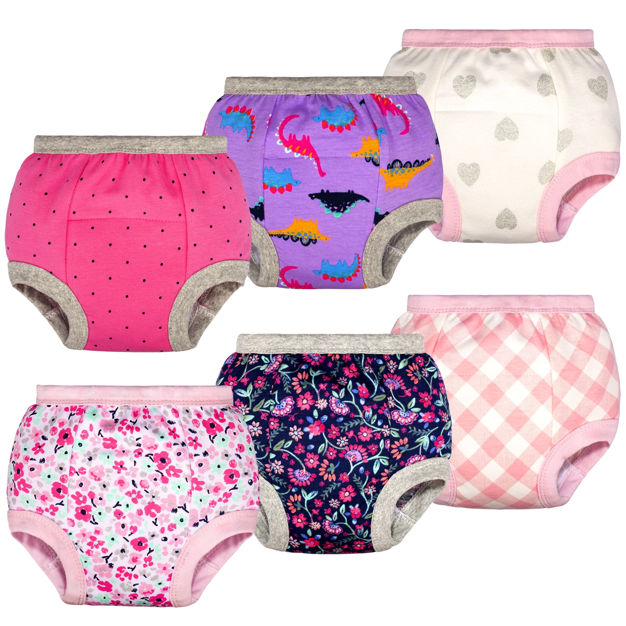 BIG ELEPHANT Toddler Girls Potty Training Pants, Cotton Absorbent Training  Underwear, 12-24 Months 