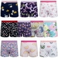 thumbnail image 1 of BIG ELEPHANT Toddler Girls' Underwear Boxer Briefs，100% Cotton Breathable Panties, 10 pack (3T-10Y), 1 of 15