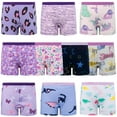 thumbnail image 1 of BIG ELEPHANT Toddler Girls' Underwear Boxer Briefs，100% Cotton Breathable Panties, 10 pack (3T-10Y), 1 of 15