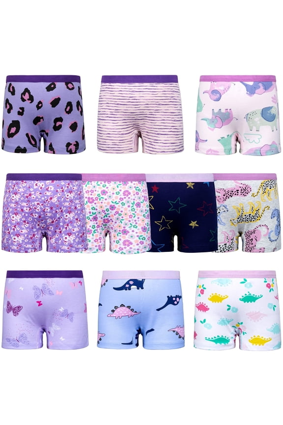 Toddler Girls' Underwear Boxer Briefs，100% Cotton Breathable Panties, 10 pack (3T-10Y)