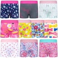 thumbnail image 1 of BIG ELEPHANT Toddler Girls' Underwear Boxer Briefs，100% Cotton Breathable Panties, 10 pack (4T-9Y), 1 of 7