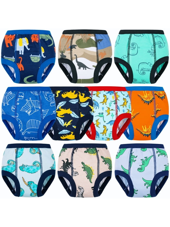 Toddler Potty Training Pants, Cotton Absorbent Training Underwear for Toddler Boys, 10-pack, 4T