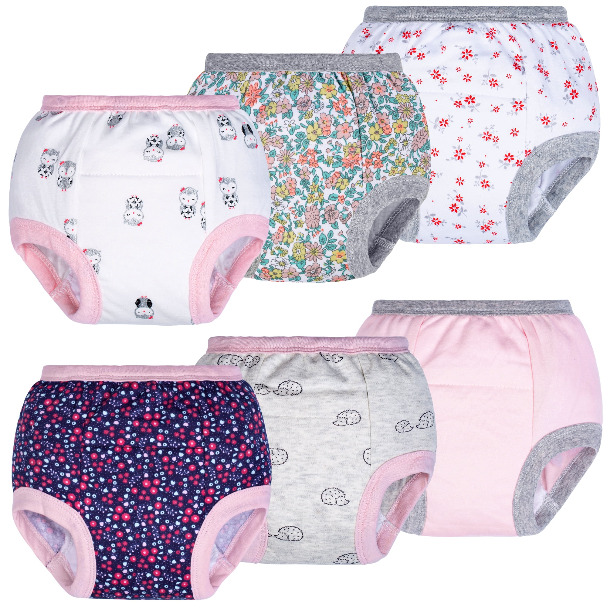  Baby Cotton Training Pants 4 Pack Padded Toddler Potty Training  Underwear for Girls 12M-4T (A, 3T) : Baby