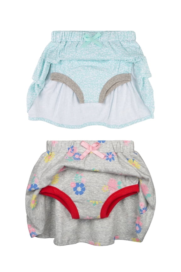 Toddler Training Skort, Soft Cotton Absorbent Training Underwear for Baby Girls(2-5Y)
