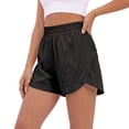 thumbnail image 1 of BIG ELEPHANT Women's Athletic Running Shorts with Zipper Pockets, Lined Sports Shorts, 1 of 9