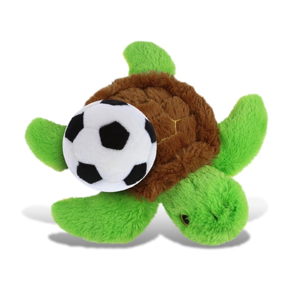 DolliBu Big Eye Sea Turtle Stuffed Animal with Soccer Ball Plush - Huggable Turtle Adorable Playtime Plush Toy, Cute Ocean Life Gift, Super Soft Stuffed Doll Animal Toy for Kids, Adults - 8.75Inches