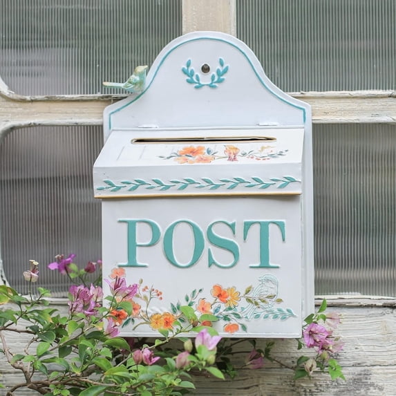 Mailboxes Wall Mount for Outside Vintage Metal White Mailboxes for House Porch Garden Wall Decoration Wedding Card Box Decor