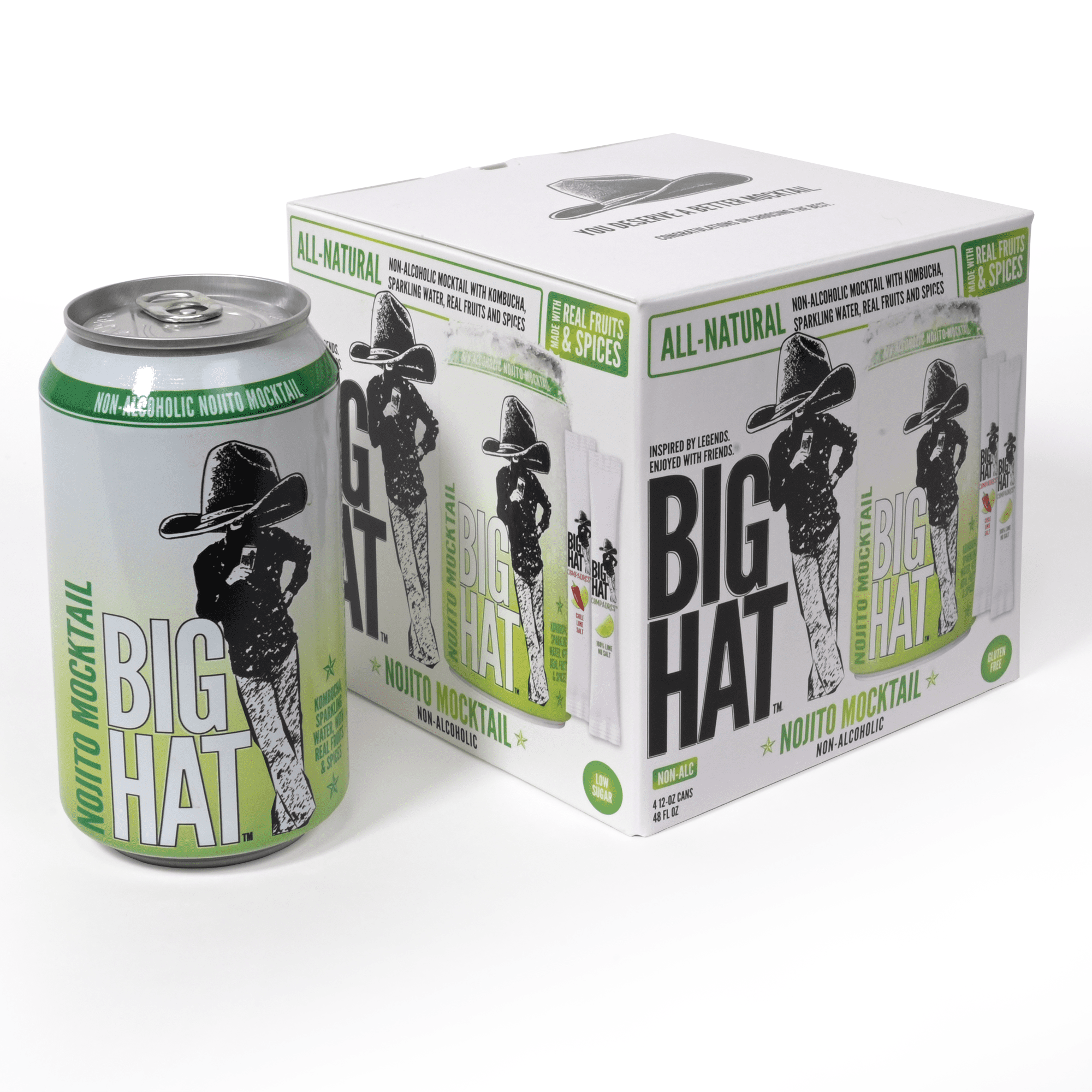 BIG HAT Nojito Mocktail, Non-Alcoholic 4 Pack, 12 fl oz Cans