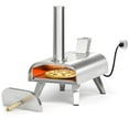 thumbnail image 1 of BIG HORN OUTDOORS 12" Dual Fuel Pizza Oven – Electric & Wood Pellet, Indoor & Outdoor High-Temp Pizza Maker (1000°F) with Pizza Stone, 1 of 9