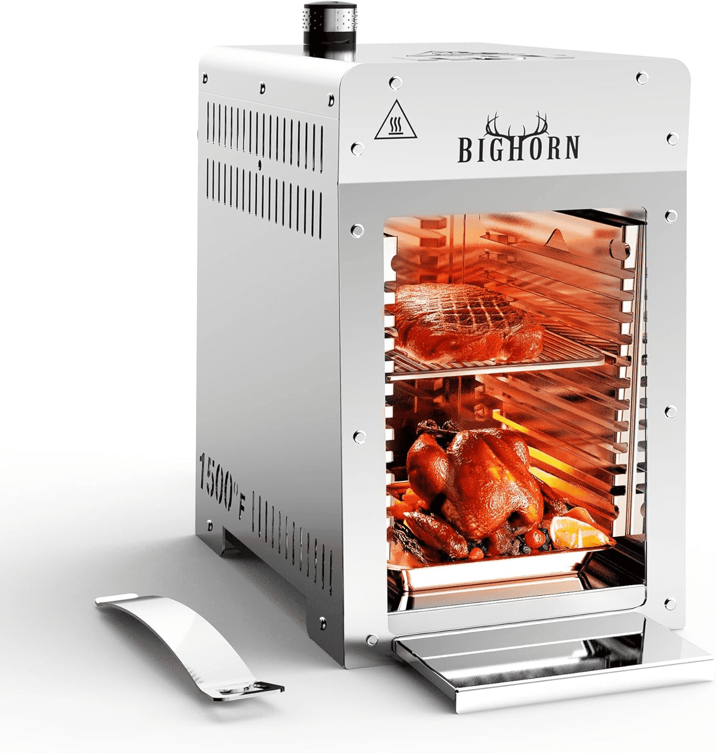 Walmart Saving of  BIG HORN OUTDOORS Portable Propane Gas Grill, Stainless Steel Burner, Infrared Steak BBQ