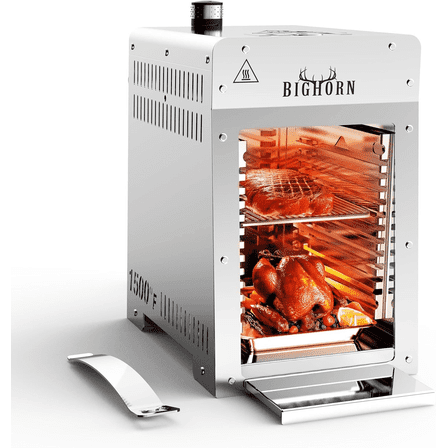 BIG HORN OUTDOORS Portable Infrared Steak Grill Propane Gas Grill Stainless Steel Single Burner