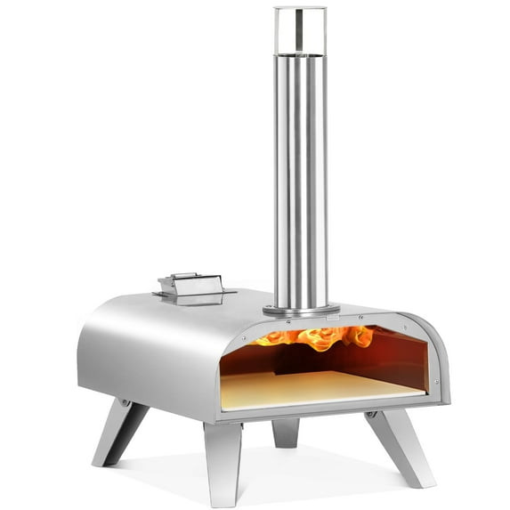 BIG HORN OUTDOORS Wood Pellet Pizza Oven, Stainless Steel Portable Pizza Grill