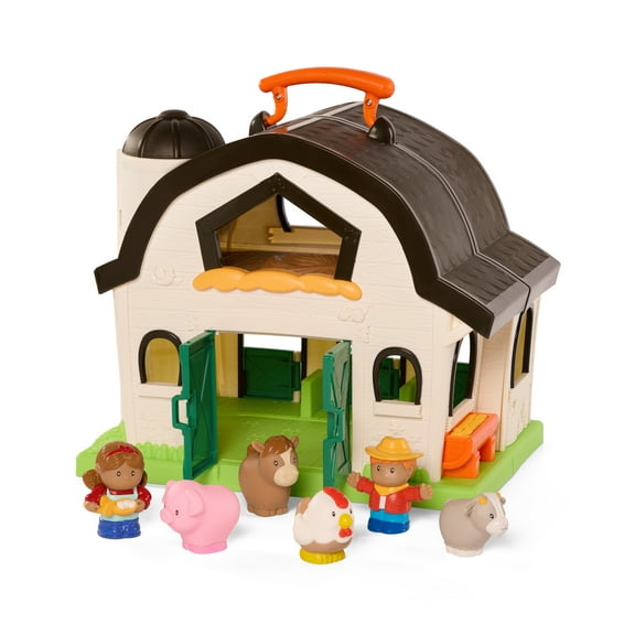 Battat My First Barn Birch White Foldable Farm Playset for 18 Months +